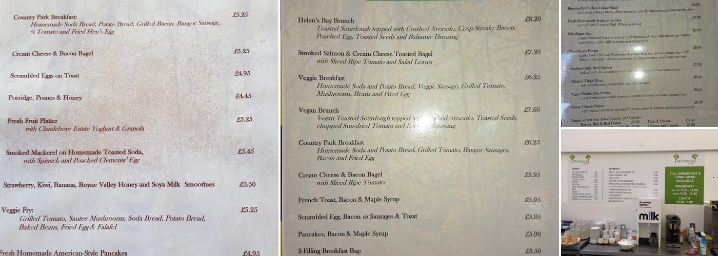 Woodlands Cafe Menu