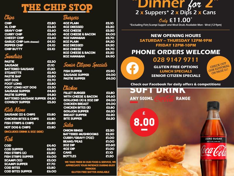 The Chip Stop Menu