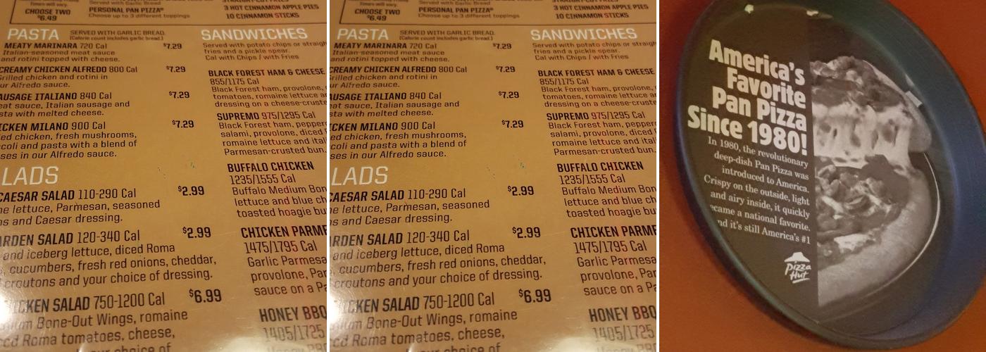Pizza Hut Menu