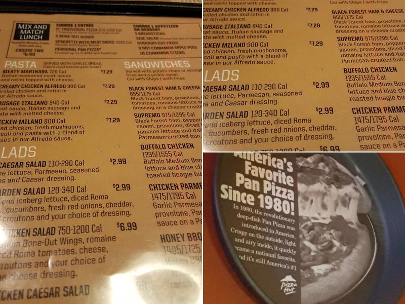 Pizza Hut Menu
