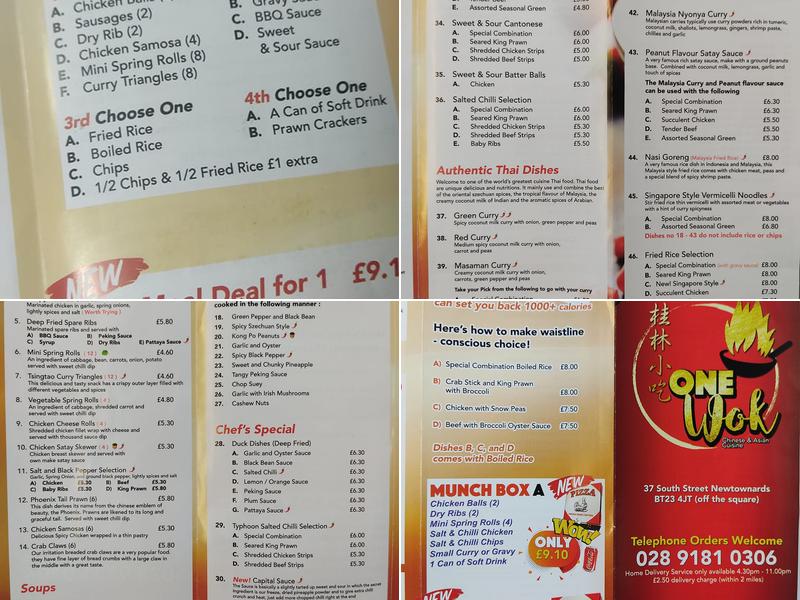 One Wok Menu