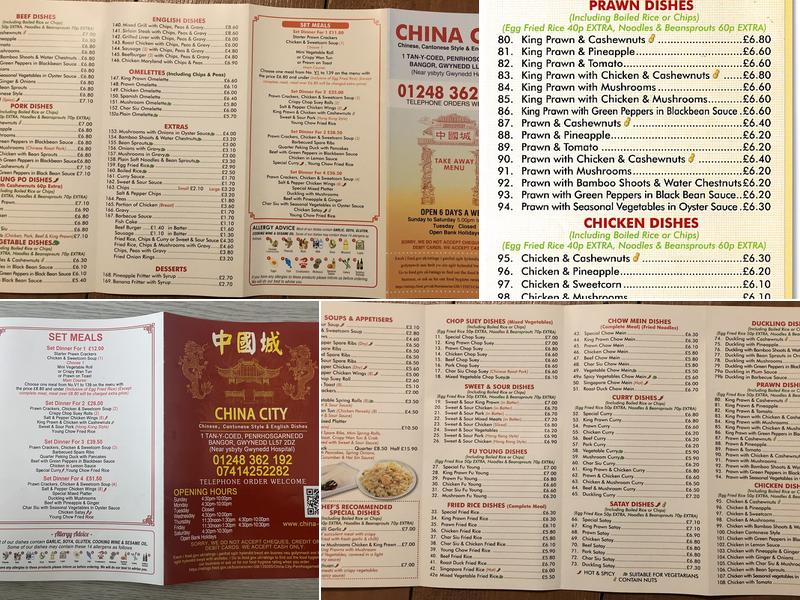 China City Menu