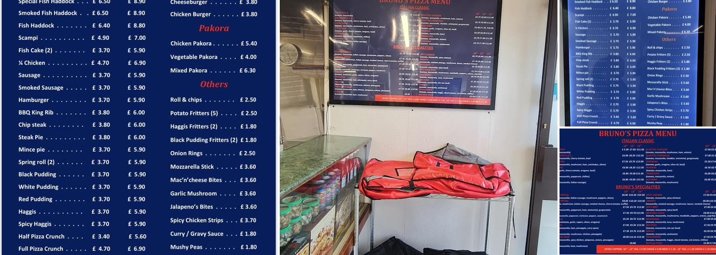 Bruno's Take Away Menu