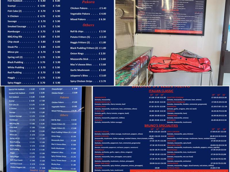 Bruno's Take Away Menu