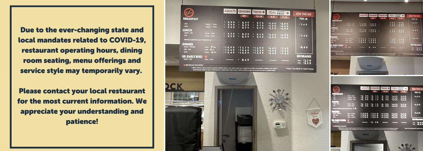 Golden Corral Buffet & Grill Menu