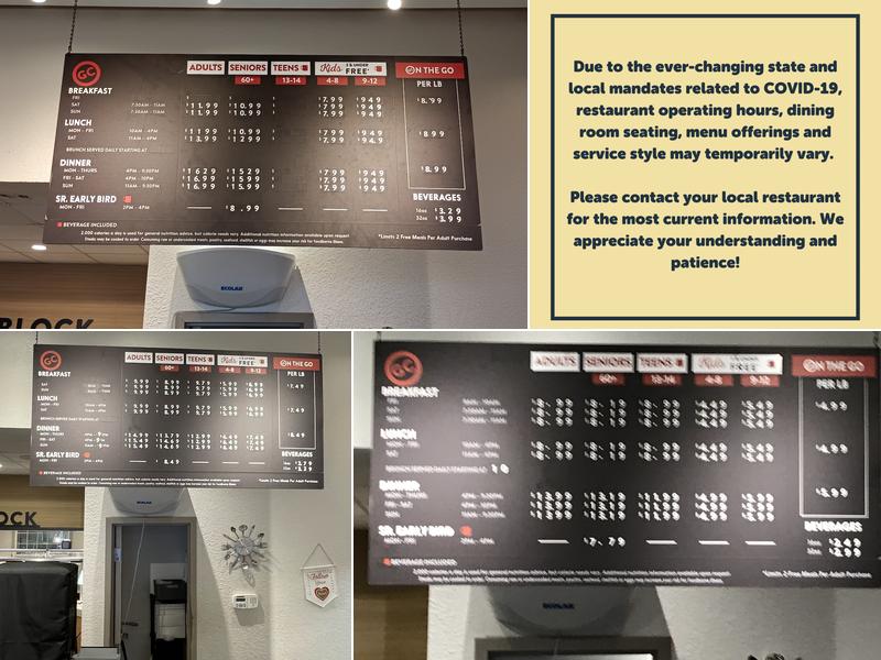 Golden Corral Buffet & Grill Menu