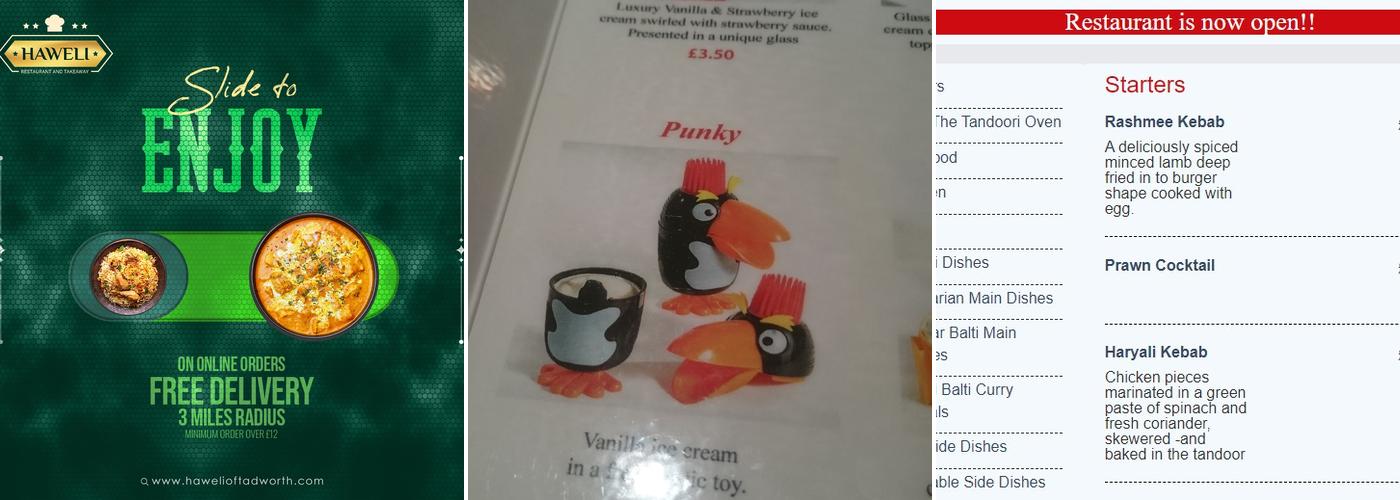 Haweli of Tadworth Menu