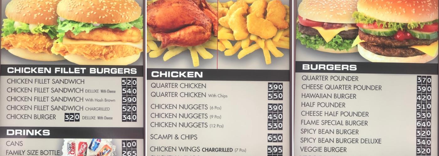 Flame Grill Banstead Menu