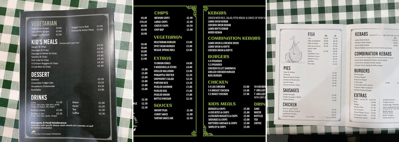 WOODMANSTERNE FISH AND GRILL Menu