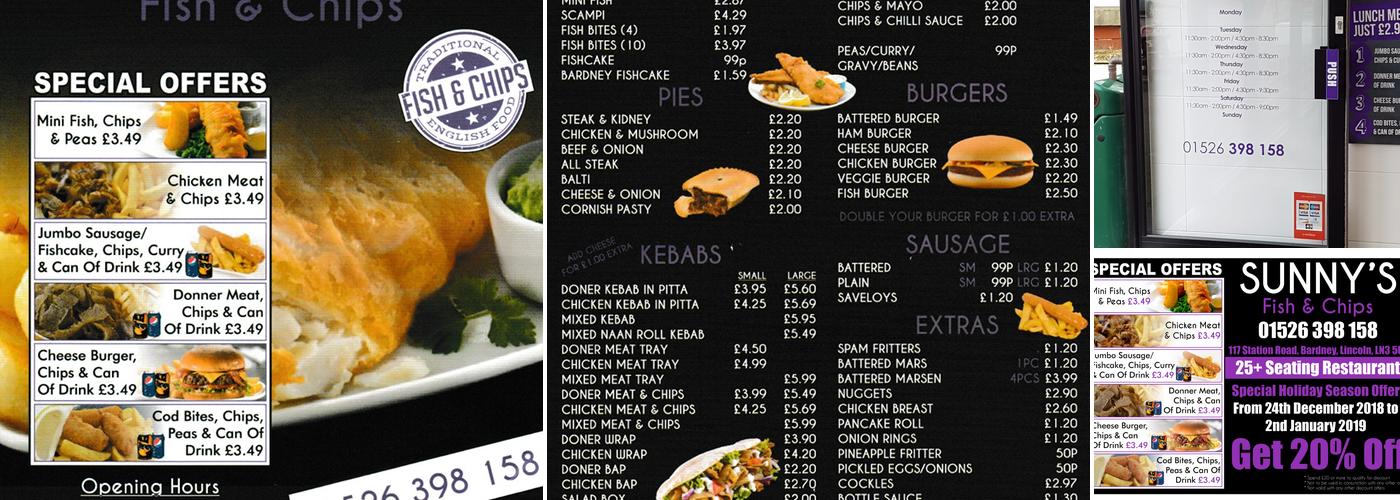Sunny Fish and Chips Menu
