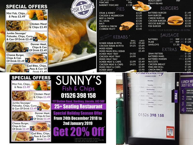Sunny Fish and Chips Menu