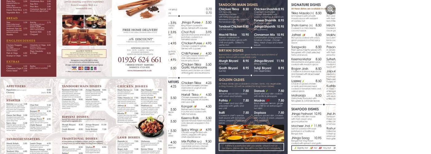 The Joseph Arch Menu