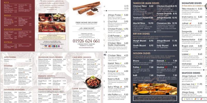 The Joseph Arch Menu