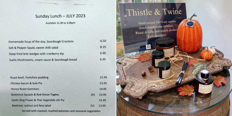 The Artisan Corner Bistro Menu