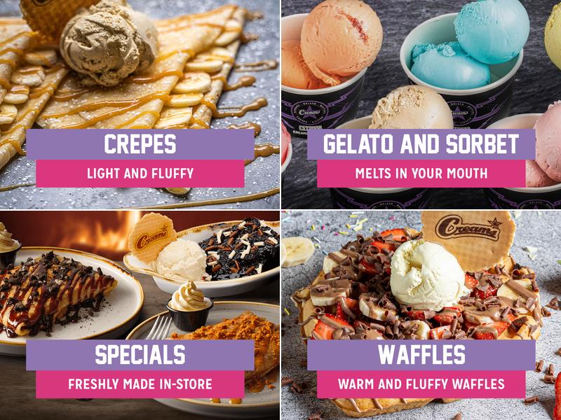 Creams Cafe Enfield Menu