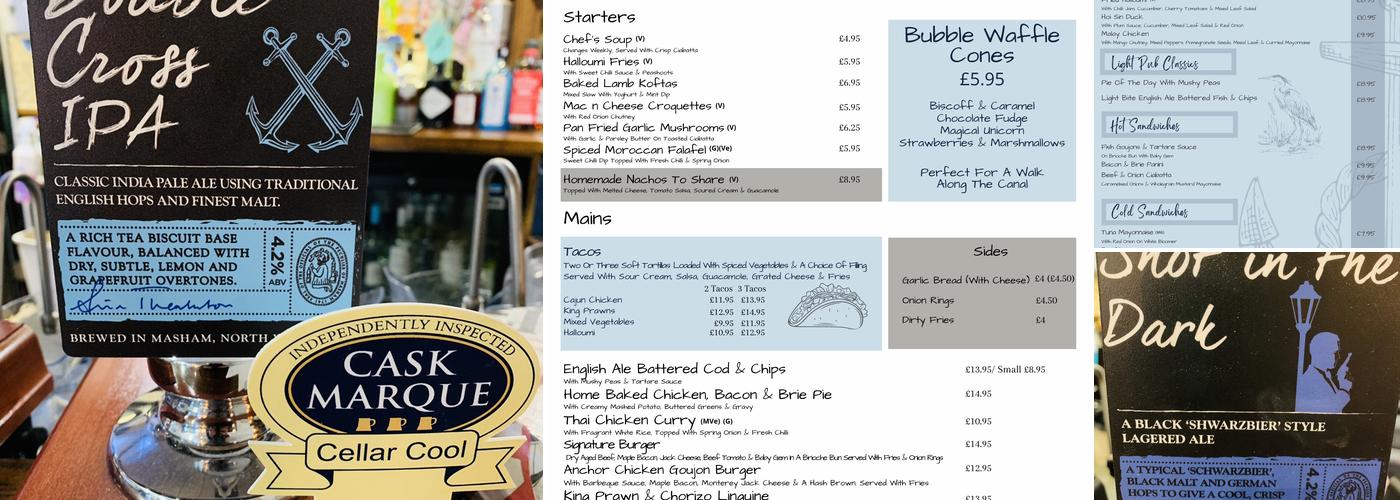 Anchor Inn Salterforth Menu