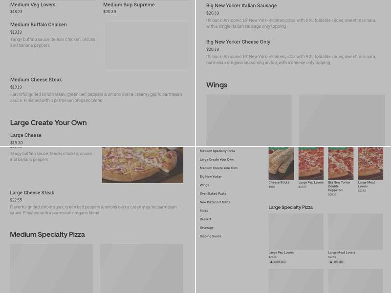 Pizza Hut Menu