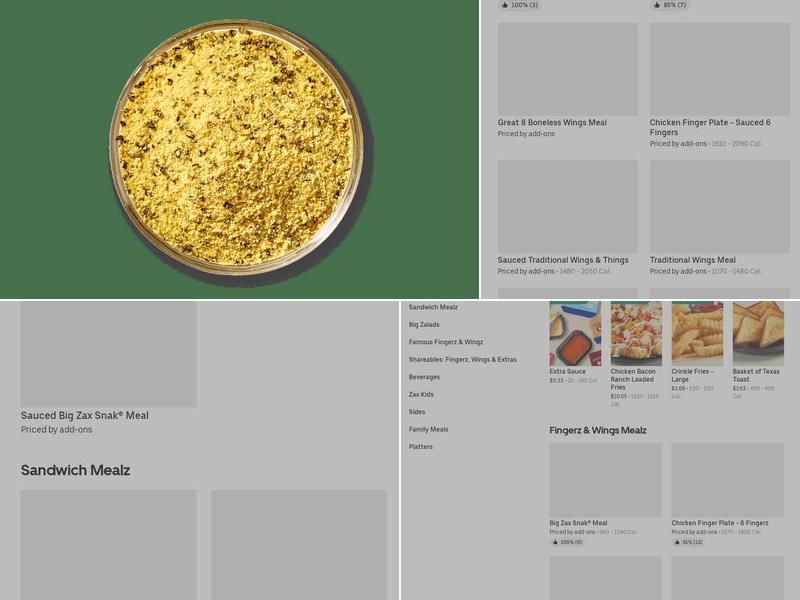 Zaxby's Chicken Fingers & Buffalo Wings Menu