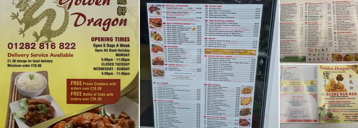 Golden Dragon Menu