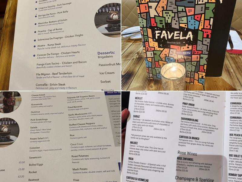 Favela Brazillian Grill Menu