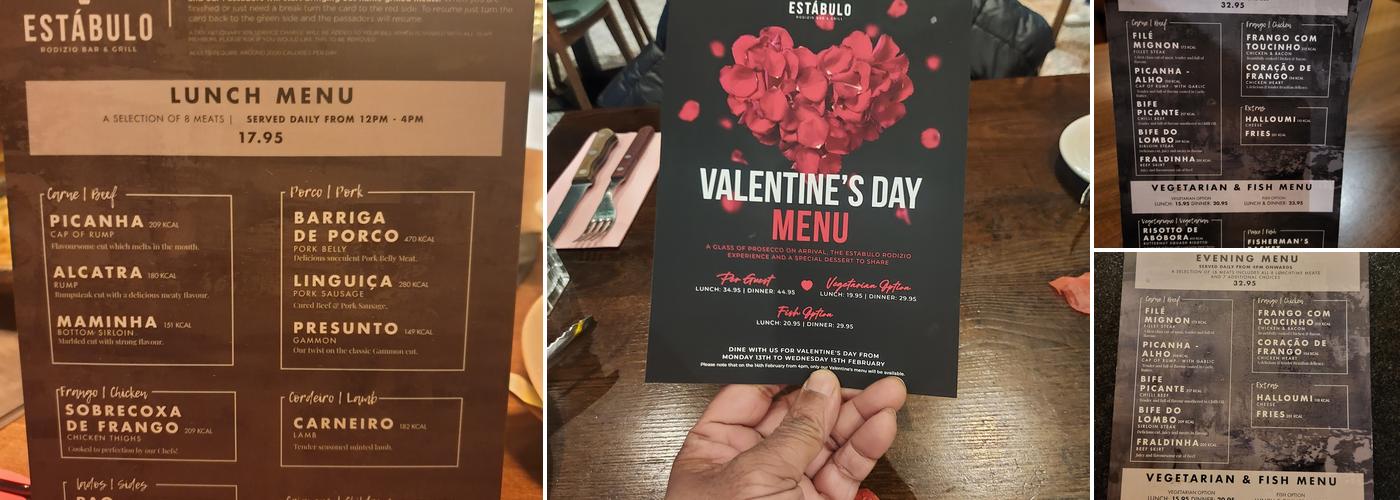 Estabulo Rodizio Bar & Grill - Barnsley Menu