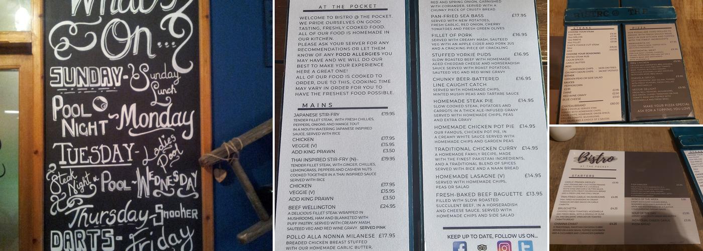 Bistro @ the Pocket Menu