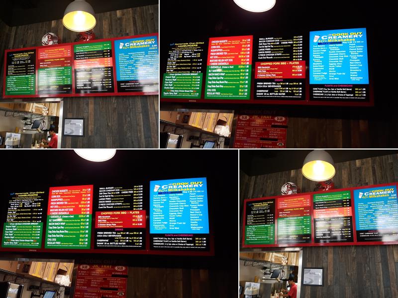 Cook Out Menu