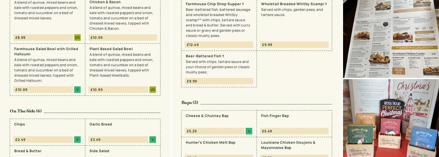 Dearne Valley Farm - Dining & Carvery Menu