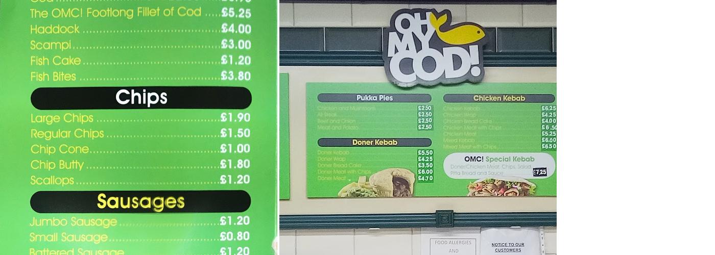 Oh My Cod Menu