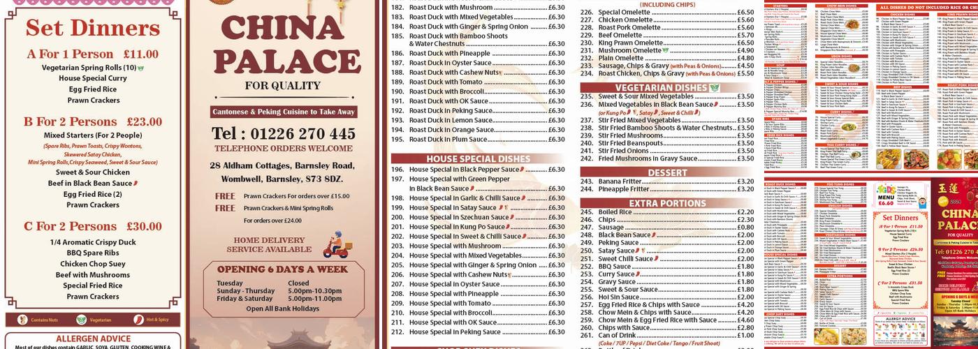 China Palace Menu