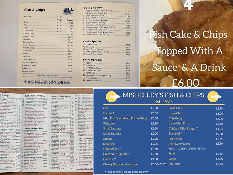 Fryday's Fish & Chips and Chinese Takeaway Menu