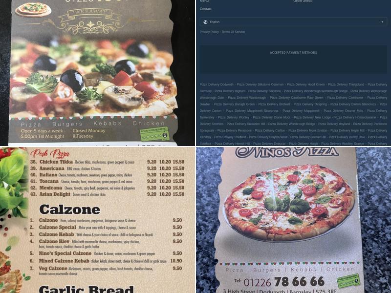 Nino's Pizza Menu