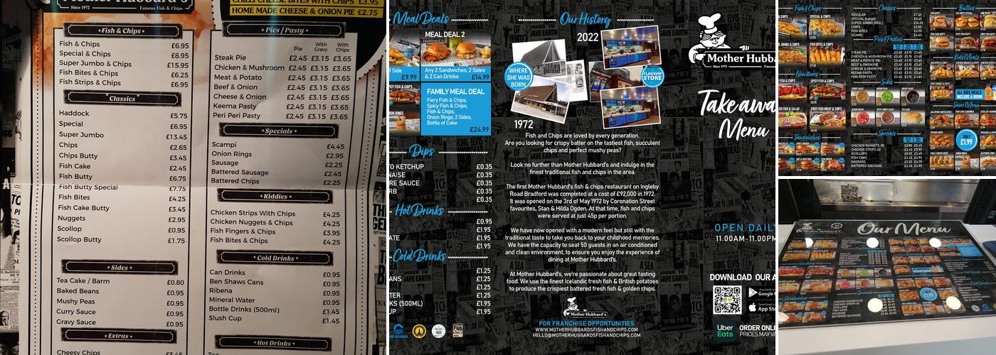 Mother Hubbard’s Menu