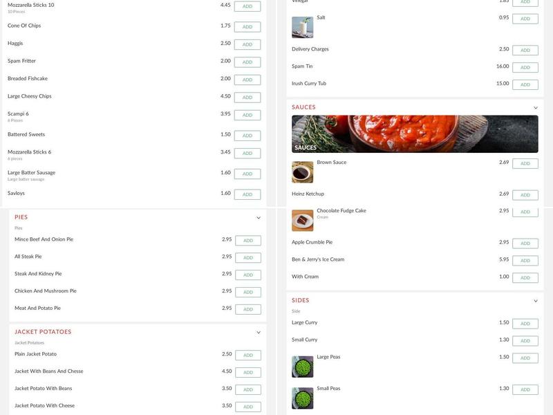 Bobby's Fish & Chips Menu