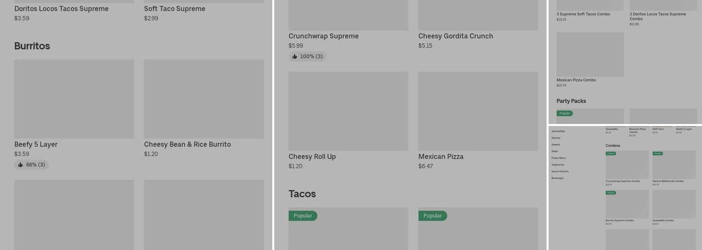 Taco Bell / KFC Menu