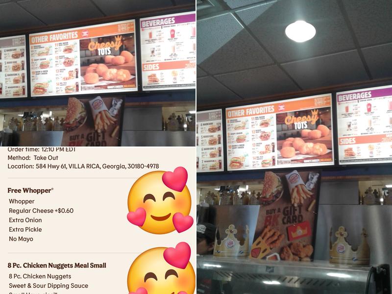 Burger King Menu