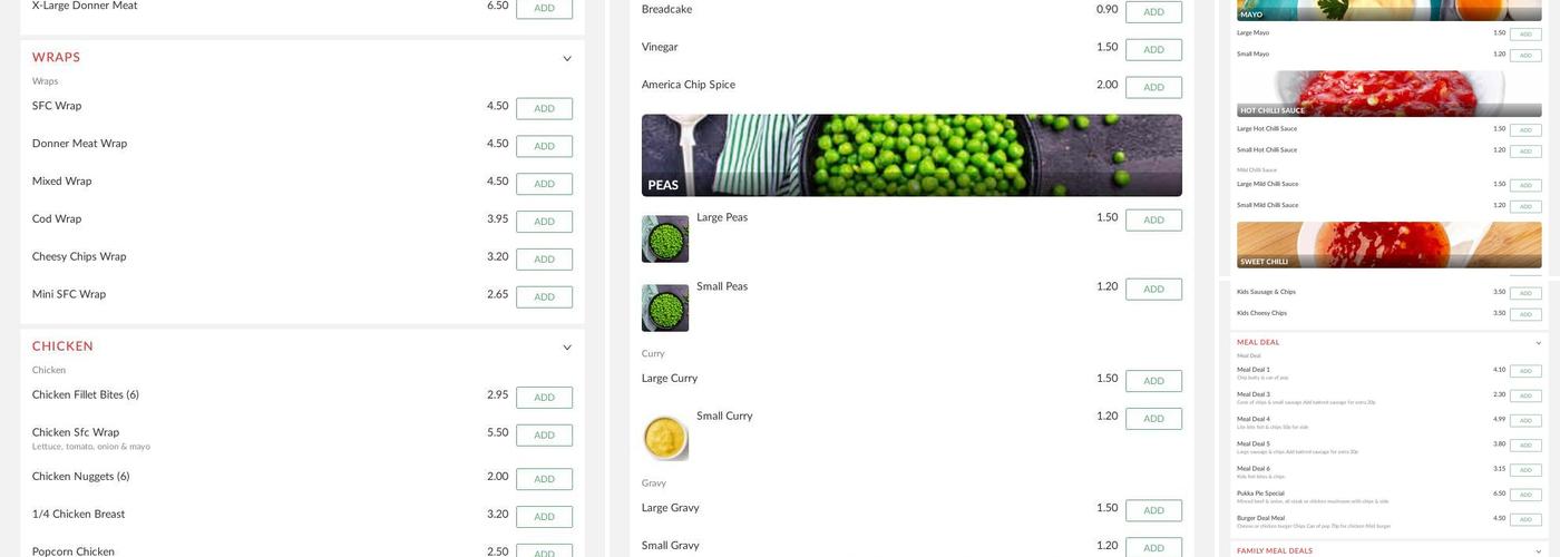 Red City Chippy Menu