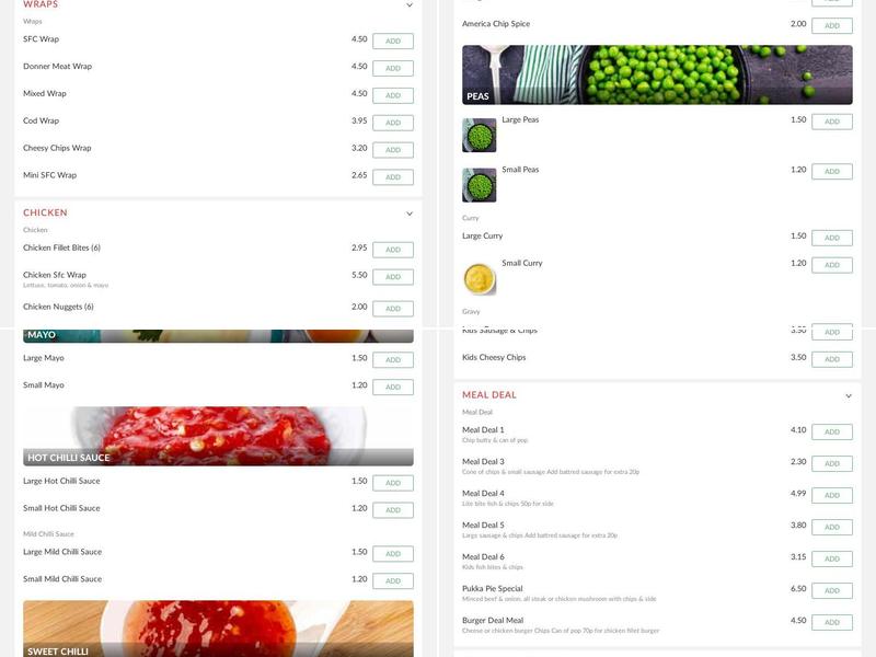 Red City Chippy Menu