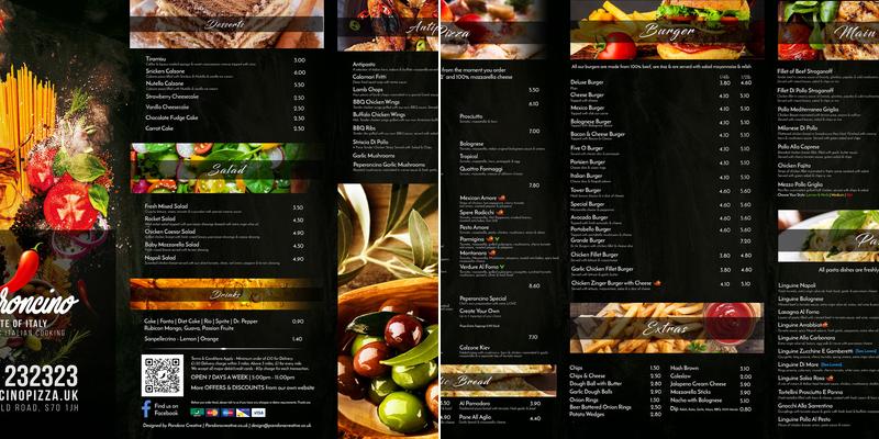 Peperoncino Menu