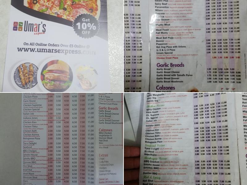 Umar's Express Menu