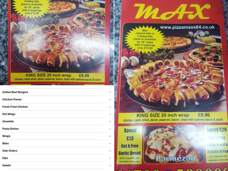 Pizza Max Menu