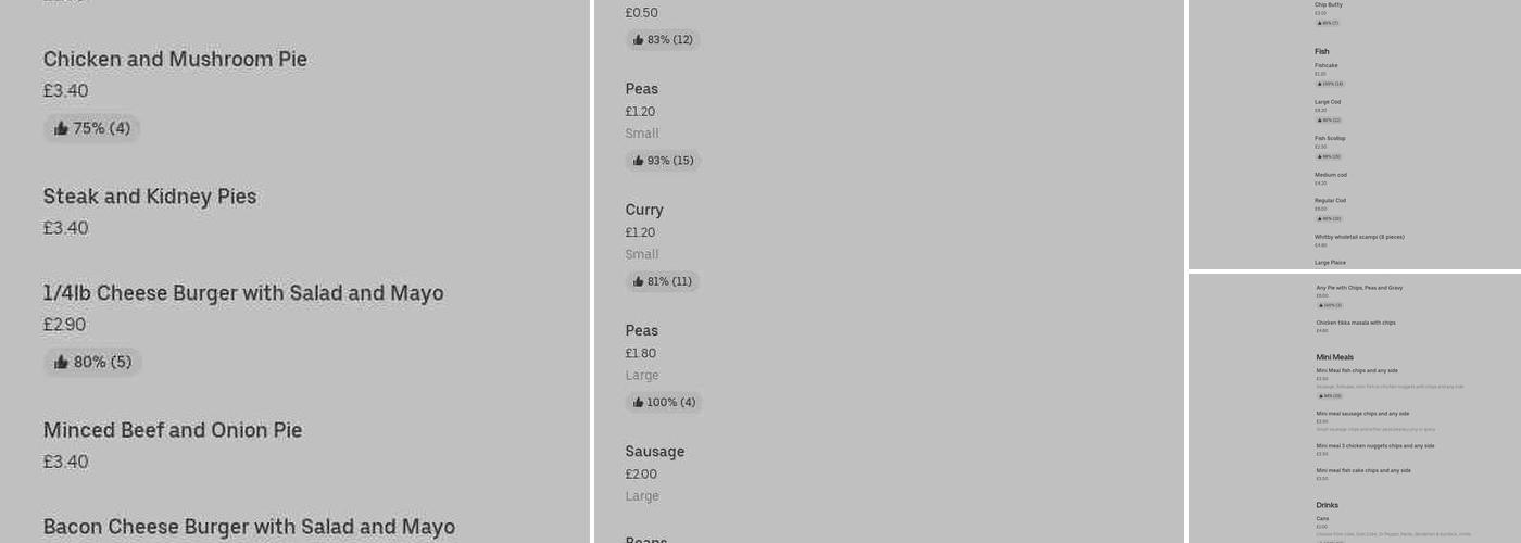 Dearne Road Fisheries Menu