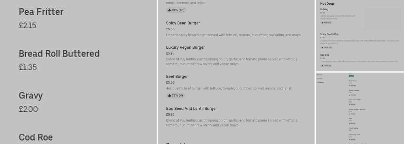 The Pilton Fryer Menu