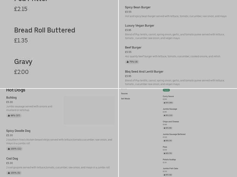 The Pilton Fryer Menu