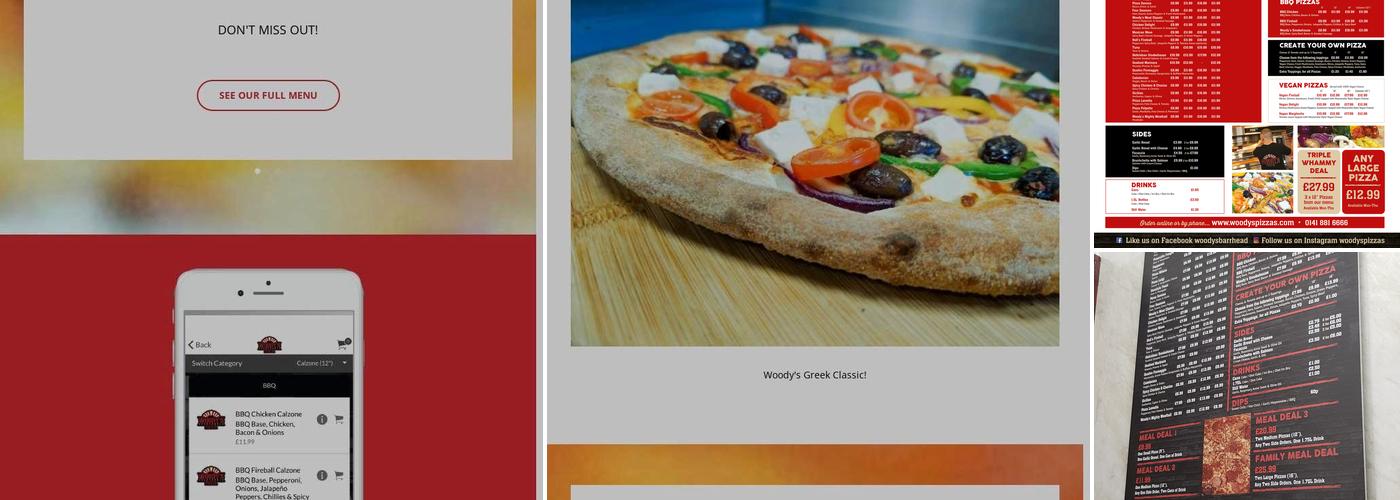 Woody's Pizzas Barrhead Menu