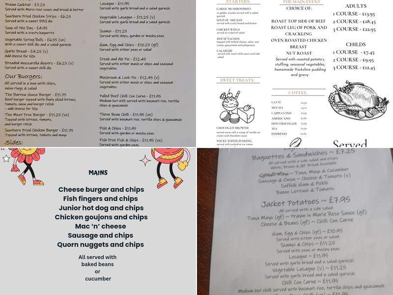 The Three Horseshoes Menu