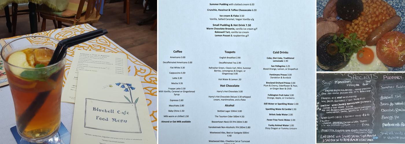 Bluebell Cafe Menu