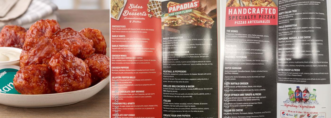 Papa Johns Pizza Menu