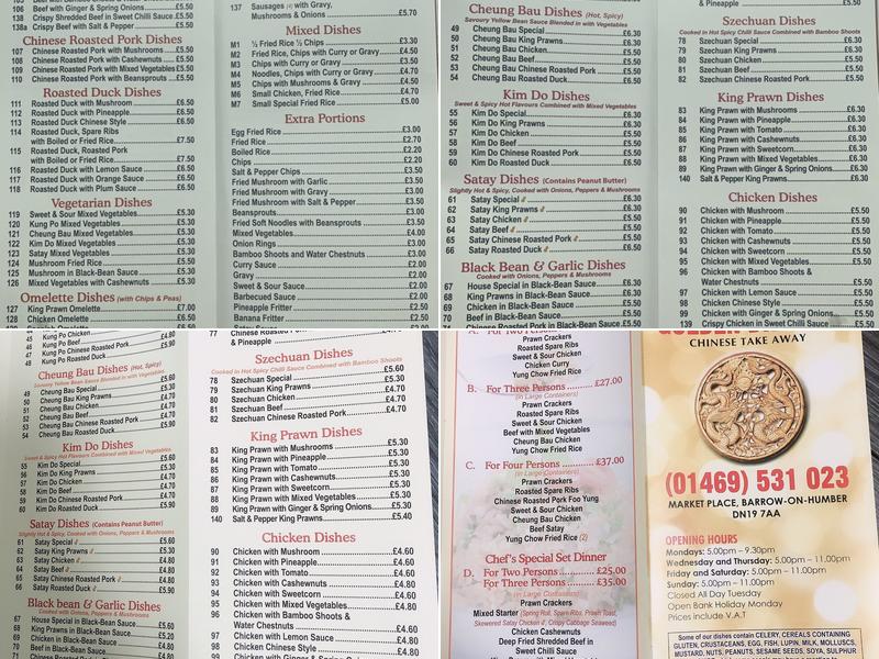 Golden Dragon Menu