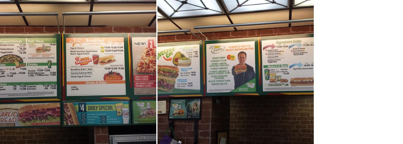 Subway Menu